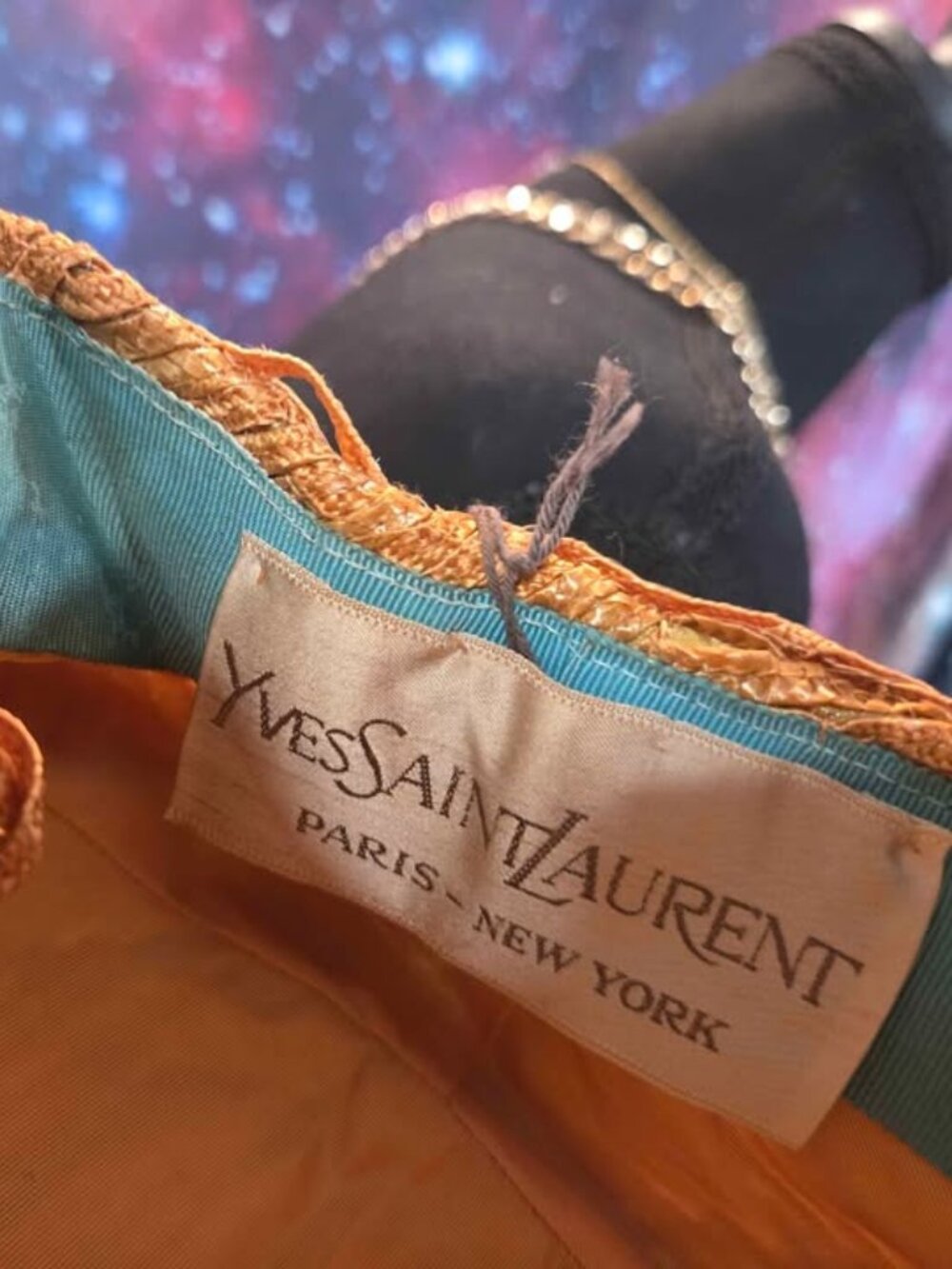 Vintage Antique Yves Saint Laurent YSL Hat Wicker Style Deadstock